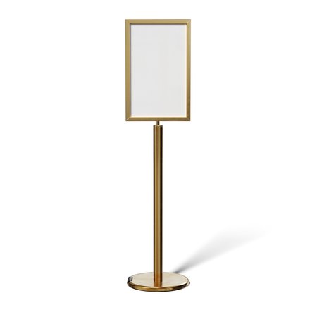 MONTOUR LINE Sign Frame Floor Standing 14x22V Satin Brass, EXIT SALIDA FSE200-1422-V-SB-EXITDBL